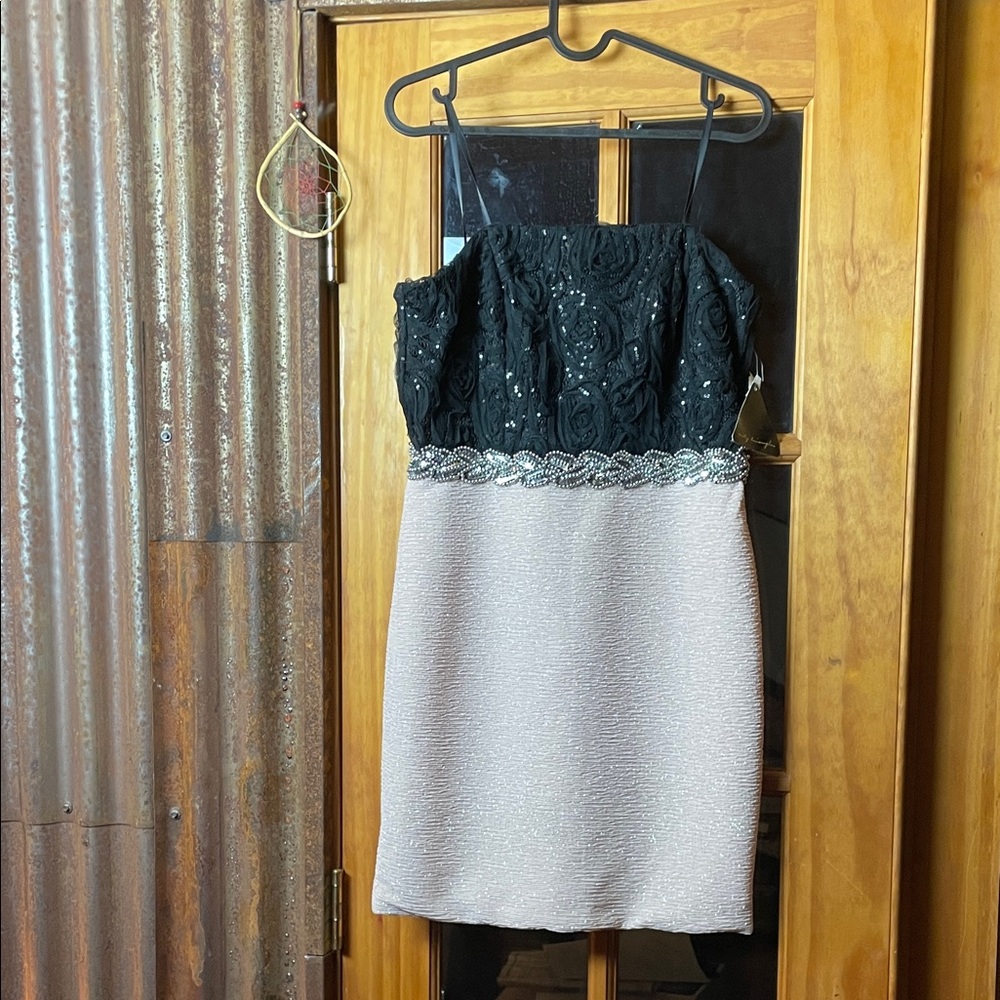 NEW City Triangles Black and Cream Strapless Dress, Size 11